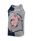 Фото #3 товара Men's Allen Iverson Navy, Gray Georgetown Hoyas Sublimated Player Big and Tall Tank Top