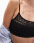 Фото #6 товара Topshop crochet tank bikini top in black