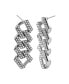 ფოტო #2 პროდუქტის Silver-Plated Edgy Cuban Chain Crystal Drop Earrings