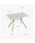 Фото #8 товара Minimalist White Dining Table with Metal Shelf