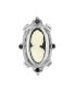 ფოტო #1 პროდუქტის Silver-Tone Black and White Oval Cameo Pin