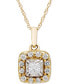 Фото #1 товара Macy's diamond Princess Halo 18" Pendant Necklace (1/4 ct. t.w.) in 14k Gold