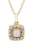 ფოტო #1 პროდუქტის Diamond Princess Halo 18" Pendant Necklace (1/4 ct. t.w.) in 14k Gold