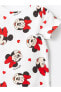 LCW baby Bisiklet Yaka Minnie Mouse Baskılı Kız Bebek Pijama Takımı