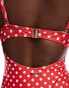 Reclaimed Vintage underwire swimsuit in red polka dot