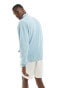 ASOS DESIGN oversized texture sweatshirt with funnel neck in blue Синий, XL - Chest 44 - фото #4