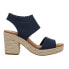 TOMS Majorca Rope Block Heels Espadrille Womens Blue Casual Sandals 10020763T-4