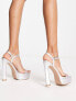 Фото #3 товара Simmi London Genesis platform heeled sandals in silver