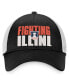 Фото #4 товара Men's Black, White Illinois Fighting Illini Stockpile Trucker Snapback Hat