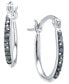 ფოტო #2 პროდუქტის Crystal Oval Hoop Earrings in Sterling Silver or 14k Gold-Plated Sterling Silver. Available in Clear, Gray or Blue