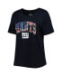 Фото #3 товара Women's Navy New York Giants Plus Size Banner Wave V-Neck T-shirt