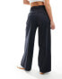 Фото #8 товара ASOS DESIGN co-ord wide leg trousers in navy pinstripe