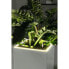 LECHUZA Canto Premium Cube 40 Blumentopf - LED-Komplettset, silbermetallic