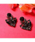 Women's Black Triangle Cluster Drop Earrings