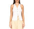 Фото #1 товара Sanctuary Dreamgirl Ruched Placket Sleeveless Knit Top Muslin Size X-Small