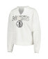ფოტო #3 პროდუქტის Women's White Brooklyn Nets Sunray Notch Neck Long Sleeve T-shirt