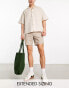 ASOS DESIGN slim chino shorts in mid length in beige