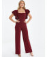 ფოტო #2 პროდუქტის Women's Square Neck Frill Palazzo Jumpsuit