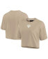 Fanatics Women's Signature Khaki New York Knicks Elements Super Soft Boxy Cropped T-Shirt
