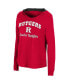 Фото #2 товара Women's Scarlet Rutgers Scarlet Knights Catalina Hoodie Long Sleeve T-shirt