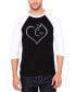 Фото #1 товара Men's Cat Heart Raglan Baseball Word Art T-shirt