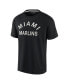 Фото #4 товара Men's and Women's Black Miami Marlins Super Soft Short Sleeve T-shirt