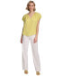 ფოტო #4 პროდუქტის Women's Short Sleeve Textured Blouse