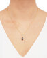 ფოტო #2 პროდუქტის Onyx & Cubic Zirconia 18" Pendant Necklace in 14k Gold-Plated Sterling Silver