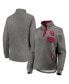 Women's Heathered Gray, Crimson Oklahoma Sooners Magnum Quilted Quarter-Snap Pullover Jacket