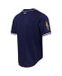 Фото #4 товара Men's Navy West Virginia Mountaineers Mesh Full-Button Replica Baseball Jersey