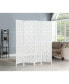 Quarterfoil infused Diamond Design 4-Panel Room Divider, White