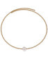 ფოტო #1 პროდუქტის Cultured Freshwater Pearl (6-1/2 - 7mm) Solitaire Polished Bead Coil 14-1/2" Choker Necklace in 18k Gold-Plated Sterling Silver