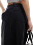 Фото #3 товара Pieces front split denim midi skirt in washed black