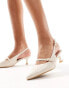 New Look strappy kitten heel slingback in off white