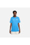 Фото #2 товара Sportswear Standard Issue Short-Sleeve Erkek Mavi Yumuşak Baskılı Tişört