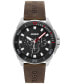 ფოტო #1 პროდუქტის HUGO Men's Fresh Brown Genuine Leather Strap Watch, 44mm