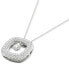 Фото #4 товара Macy's diamond Orbital Square Halo Pendant Necklace (5/8 ct. t.w.) in 10k White Gold, 16" + 2" extender