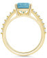 Фото #3 товара Кольцо Macy's Aquamarine Diamond 14K Yellow Gold.