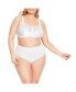 Фото #2 товара Plus Size Lace Soft Cup Wire Free Bra - white
