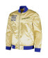 Фото #3 товара Men's Gold Distressed Golden State Warriors Team OG 2.0 Vintage-Like Logo Satin Full-Zip Jacket