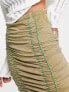 Фото #2 товара Reclaimed Vintage ruched midi skirt in green