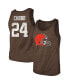 Men's Threads Nick Chubb Heathered Brown Cleveland Browns Name and Number Tri-Blend Tank Top