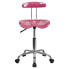 Vibrant Pink And Chrome Swivel Task Chair With Tractor Seat