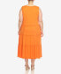 Фото #2 товара Plus Size Scoop Neck Tiered Midi Dress