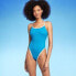 Фото #1 товара Women's Contrast Binding Scoop One Piece Swimsuit - Shade & Shore Blue M