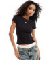 Фото #1 товара Tommy Jeans slim badge rib t-shirt in black