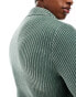 Фото #3 товара Reclaimed Vintage unisex plated rib knit jumper in green acid wash