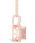 Фото #3 товара Macy's morganite (2 Ct. T.W.) and Diamond (1/4 Ct. T.W.) Halo Pendant Necklace in 14K Rose Gold