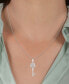 ფოტო #2 პროდუქტის Diamond Cinderella Carriage Key Pendant Necklace (1/10 ct. t.w.) in Sterling Silver, 16" + 2" extender