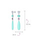 Фото #4 товара Unique Boho Geometric Linear Long Round Triangle Elongated Oval Shape Natural 4 Multi-Tier Gemstone Summer Party Turquoise Dangling Earrings for Women